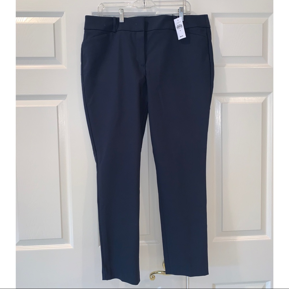 Loft Julie Skinny Pants in Blue/Grey